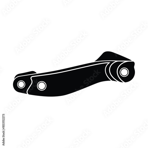 Black silhouette of a mechanical linkage part