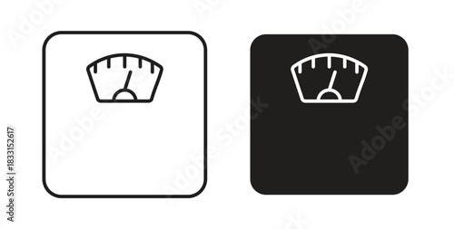 Scale icon glyph and line set thin line symbol concept.