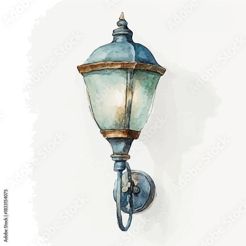 An Elegant wall sconce painting design collection, Hand-painted watercolor style, vectorized, vector set available in EPS, Simple design, EPS format set	