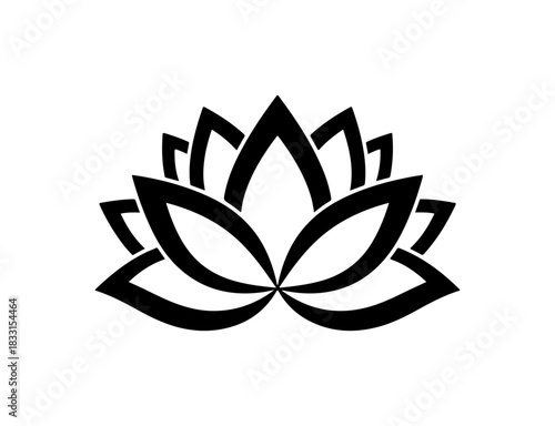Elegant lotus flower design with a minimalist aesthetic, perfect for wellness brands, yoga studios, or spiritual retreats seeking a serene and calming visual identity