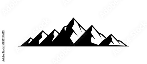 Dramatic mountain range silhouette, perfect for adventure branding, outdoor apparel designs, and nature-themed websites craving a rugged, stylish edge
