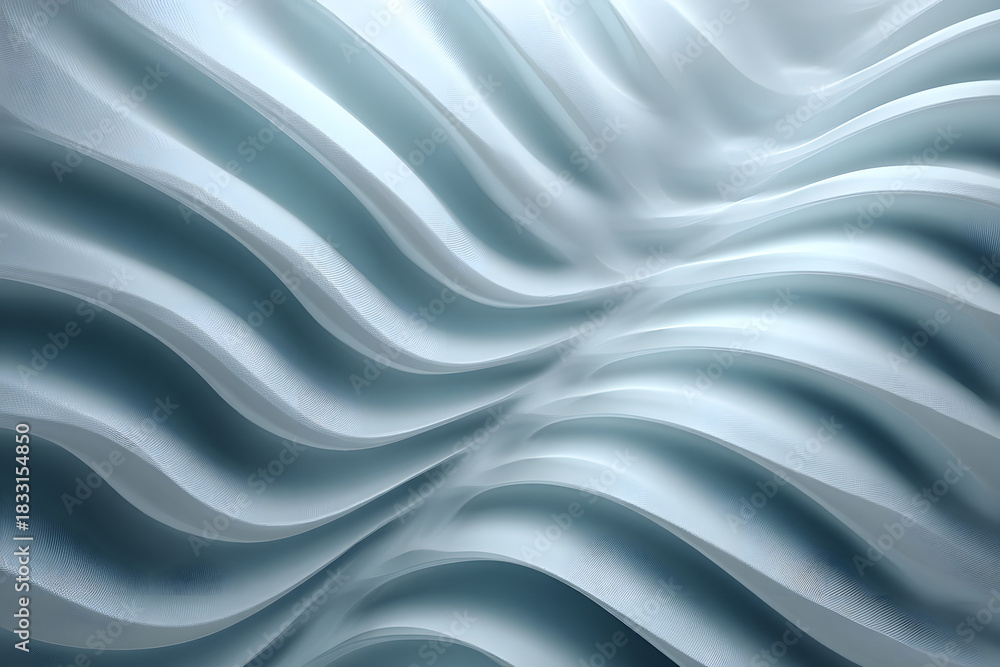 Fototapeta premium Smooth blue wavy texture with ripples creating an abstract pattern