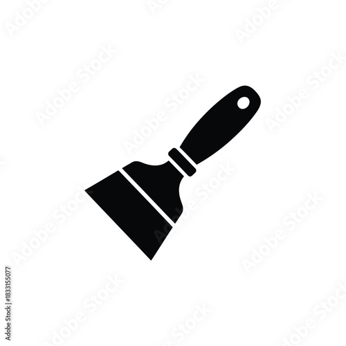 Black Silhouette of a Paint Scraper Tool putty blade
