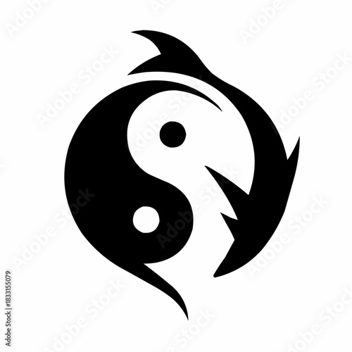 Yin and yang symbol icon representing Chinese philosophy of balance and harmony