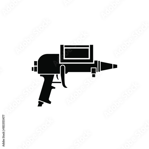 Black silhouette of a paint sprayer gun vector