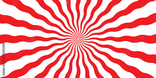 Abstract red and white retro with sunburst pattern colorful design. Vintage sunrays illustration swirl line. sun beam vector banner design and comic burst gradient concept pattern.