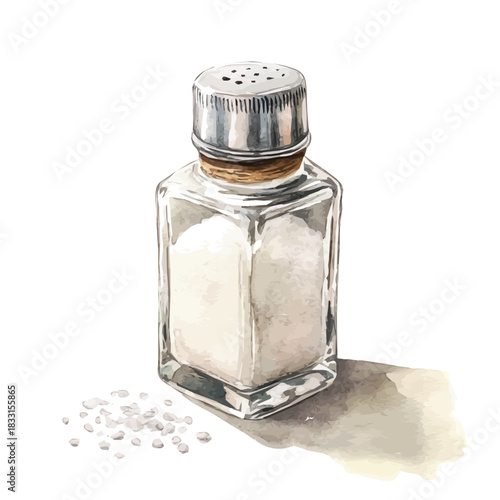Beautiful salt shaker painting design set, Hand-painted style, vectorized, vector set available in EPS, An Elegant watercolor painting design collection