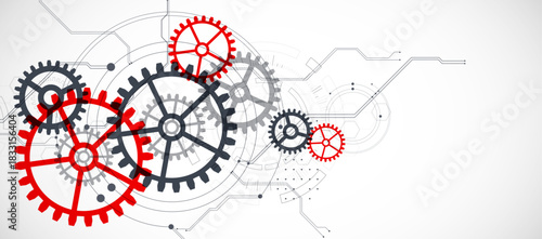 Abstract technology background. Cogwheels ART theme. Vector illustration