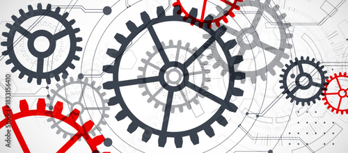 Abstract technology background. Cogwheels ART theme. Vector illustration