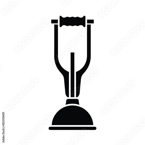 Black silhouette of a plunger on white background vector