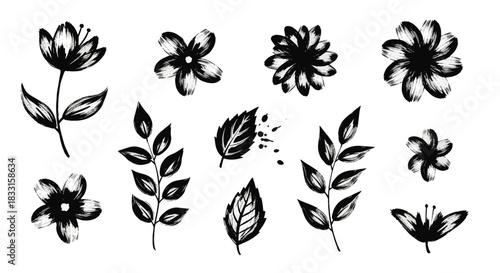 Botanical Sketches A Collection of Hand-Drawn Flowers and Leaves