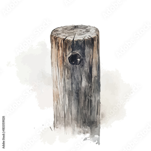 wooden_fence_post_cap painting design collection, Hand-painted watercolor style, vectorized, vector set available in EPS, Simple design, EPS format set	