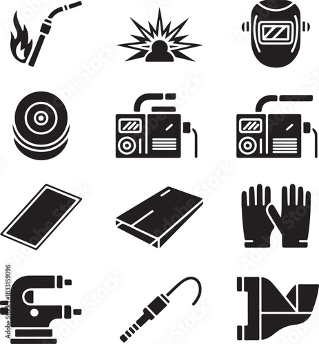 Collection of music and technology icons