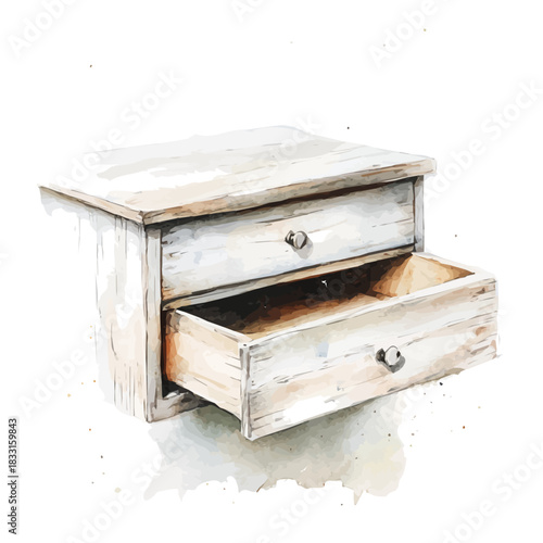 Elegant wooden_kitchen_drawer painting design collection, Hand-painted watercolor style, vectorized, vector set available in EPS, Simple design, EPS format set	