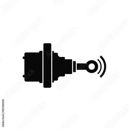 Black silhouette of a radio signal transmitter transmission
