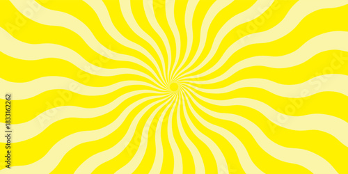 Abstract yellow and white retro with sunburst pattern colorful design. Vintage sunrays illustration swirl line. sun beam vector banner design and comic burst gradient concept pattern.