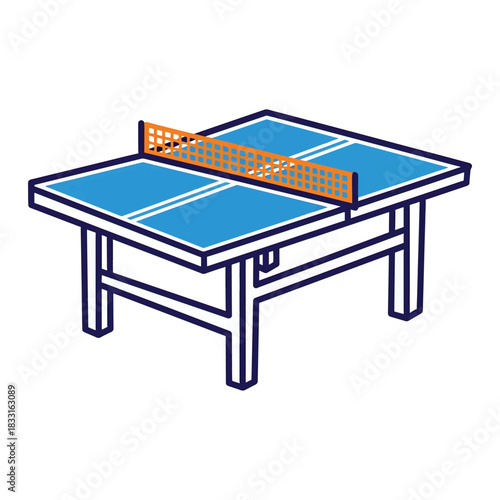 Simple Ping Pong Table Sport Illustration