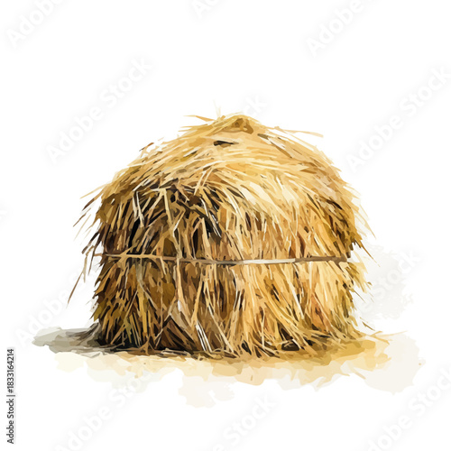 Watercolor painting, An Elegant haystack painting design collection, Hand-painted, vectorized, vector set available in EPS, Simple design, EPS