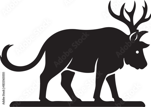 black silhouette of a deer