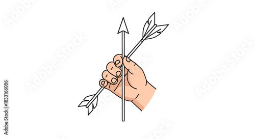 Conceptual artwork showcasing hand wielding arrows symbolizing direction or determination