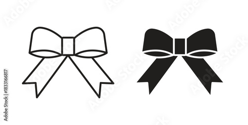 Ribbon icon in doodle and stroke style.