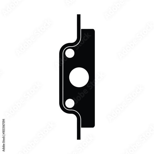 Black silhouette of a smart watch with circular buttons