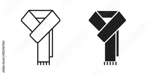 Scarf icon in doodle and stroke style.