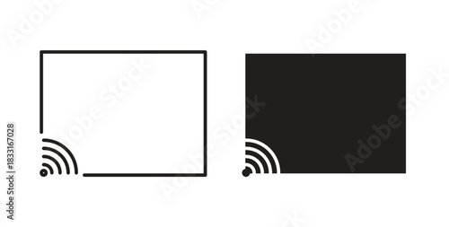 Screencast icon in doodle and stroke style.