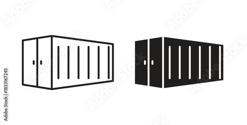 Shipping Container icon in doodle and stroke style.
