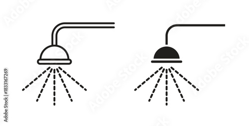Shower icon in doodle and stroke style.