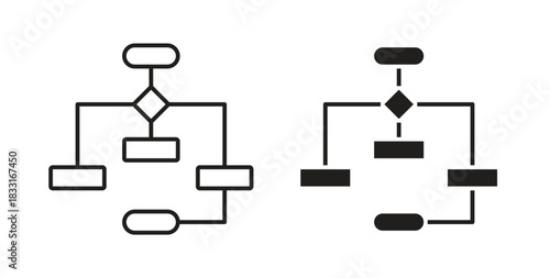 Sitemap icon in doodle and stroke style.