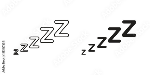 Snooze icon in doodle and stroke style.