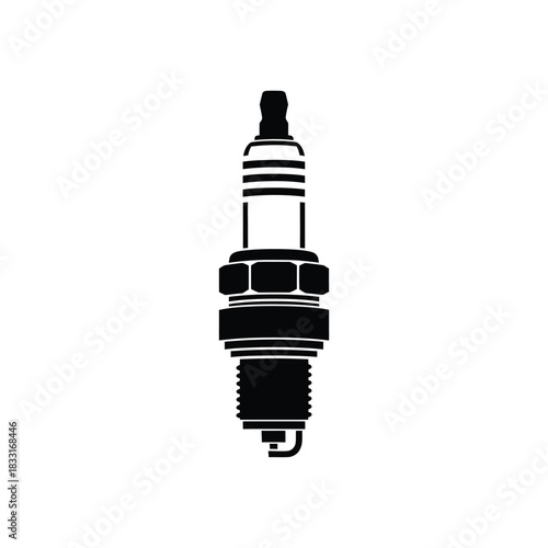 Black silhouette of a spark plug ignition engine