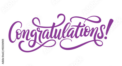 "Congratulations." Hand-drawn lettering on a background