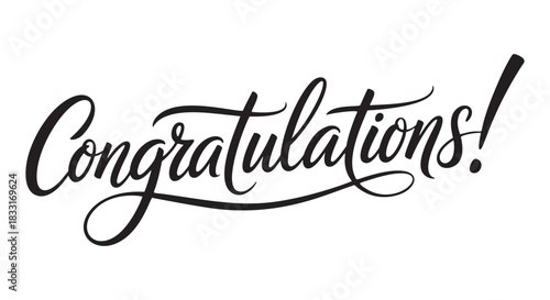 "Congratulations." Hand-drawn vector on a background