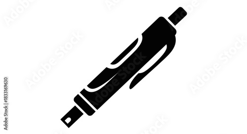 Black and White Illustration of a Modern Pen.