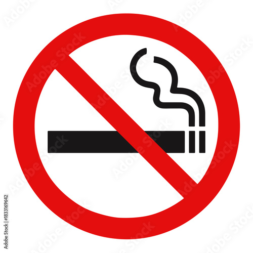 No Smoking Sign With Cigarette And Smoke prohibition