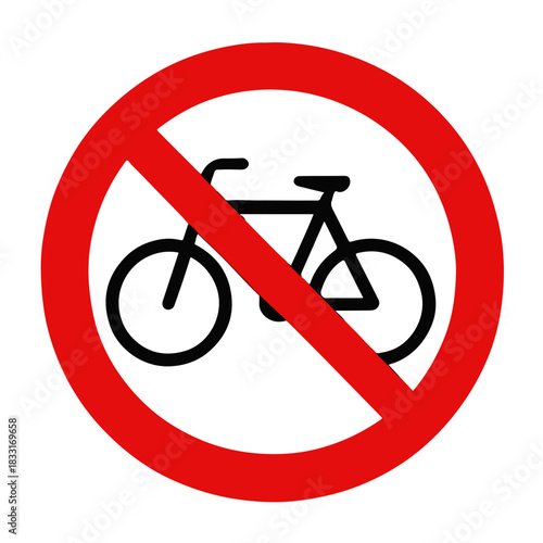 No Bicycles Sign With Bicycle Icon prohibition forbidden