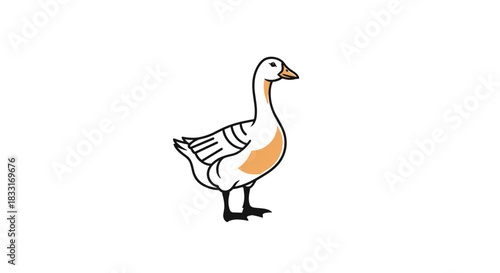 Elegant Goose Illustration A Detailed Look at a Graceful Bird.