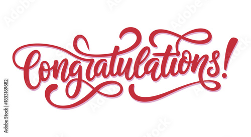 "Congratulations." Hand-drawn vector lettering 