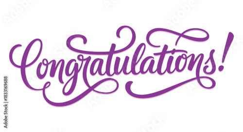 "Congratulations." Hand-drawn vector lettering on a background
