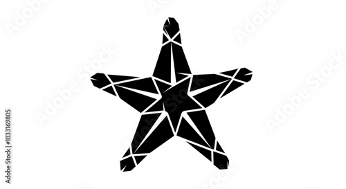 Abstract Star Design with Geometric Patterns and Texture.