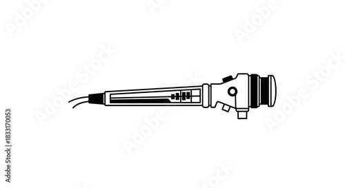 Illustration of an Otoscope Medical Diagnostic Instrument.