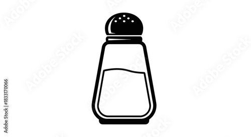 Salt Shaker Illustration Simple Black and White Design.