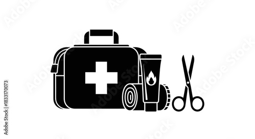 First Aid Kit Essentials Medical Supplies and Emergency Care.