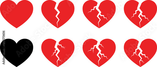 Progression of a broken heart from whole to shattered