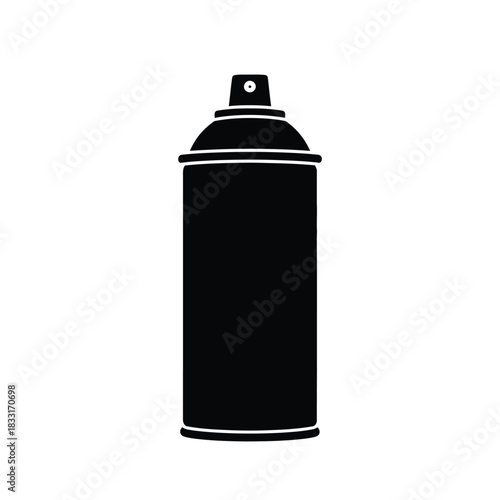 Black silhouette of a spray paint can aerosol bottle