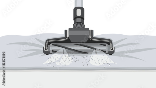 Powerful vacuum cleaner removing dust and dirt from carpet, showcasing effective cleaning for a healthy home environment