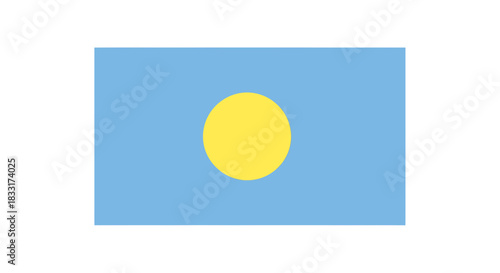Graphical representation of the national flag of Palau with smooth color gradients and composition