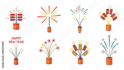 Vibrant and Festive Firecracker Assortment to Celebrate the New Year Celebrations